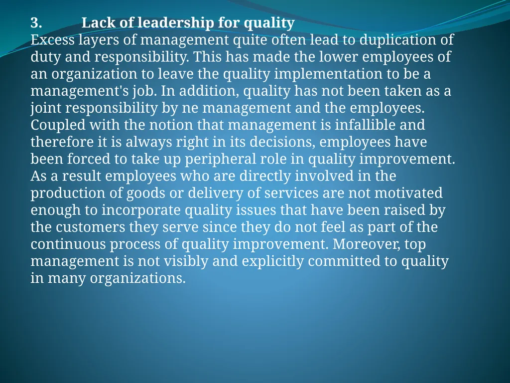 IMPLEMENTING TOTAL QUALITY MANAGEMENT IN - slide 22 of 34