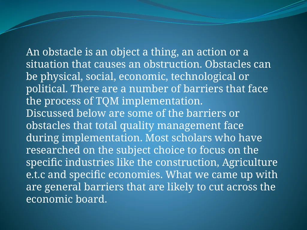 IMPLEMENTING TOTAL QUALITY MANAGEMENT IN - slide 19 of 34
