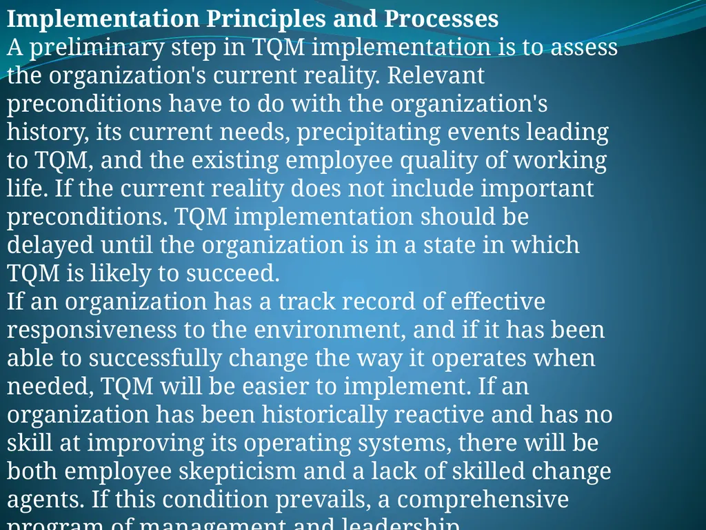IMPLEMENTING TOTAL QUALITY MANAGEMENT IN - slide 12 of 34