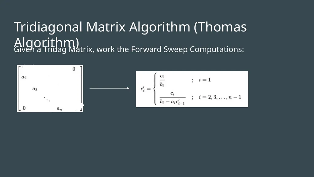 Tridiagonal and Band Diagonal Systems of Equations - slide 8 of 13