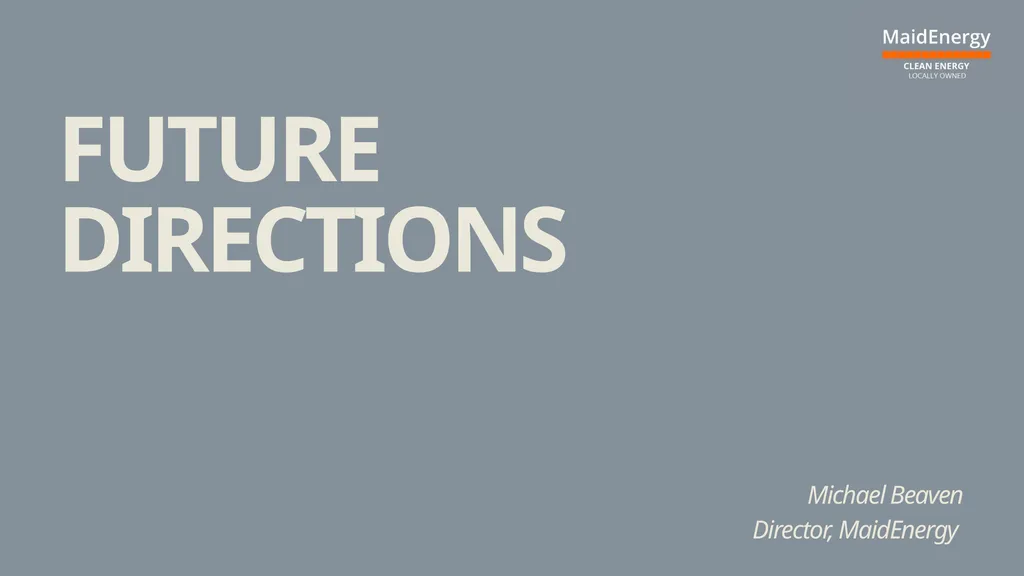 FUTURE DIRECTIONS Michael Beaven Director, - slide 1 of 9
