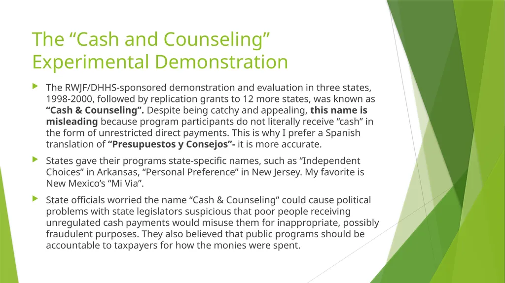 Self/Family Directed Home and Community-Base - slide 5 of 25