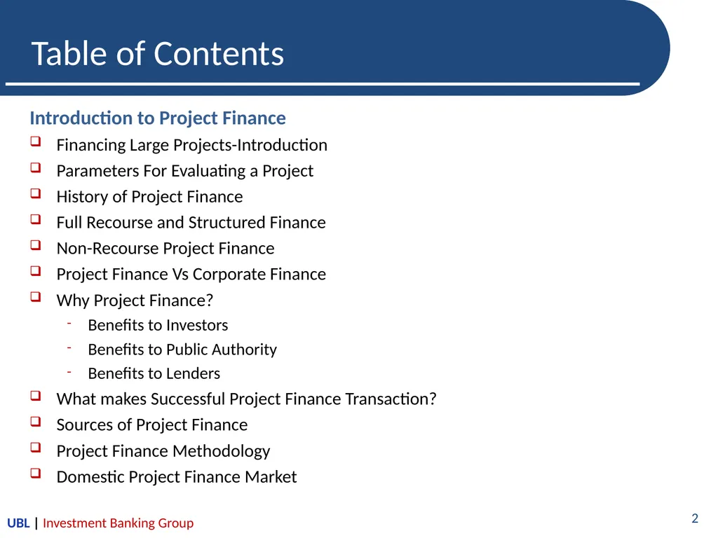 Introduction to Project Finance-A Lenders’ - slide 2 of 26