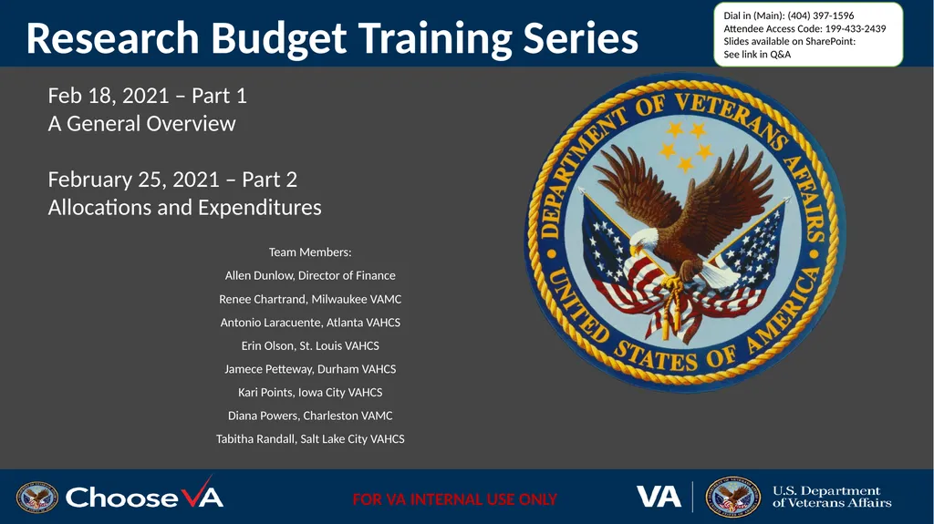 Research Budget Training Series Team Members: - slide 1 of 43