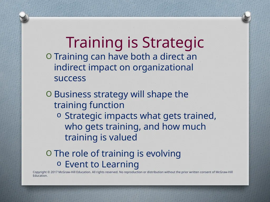 Chapter Two Strategic Training Training is - slide 2 of 25