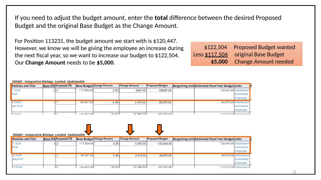 Budget Cycle Entry In Salary Planner Self Service - slide 12 of 31