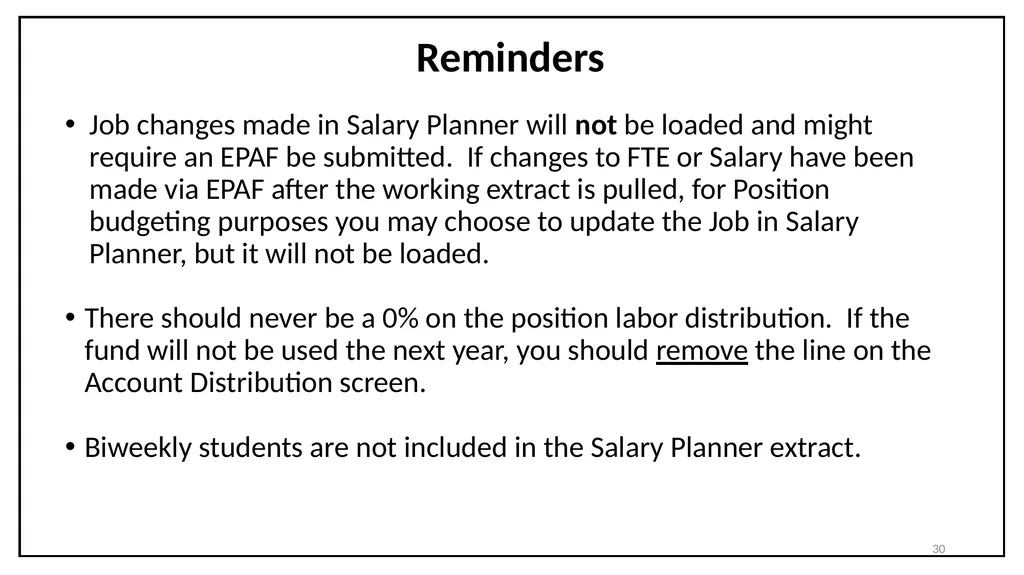 Budget Cycle Entry In Salary Planner Self Service - slide 30 of 31