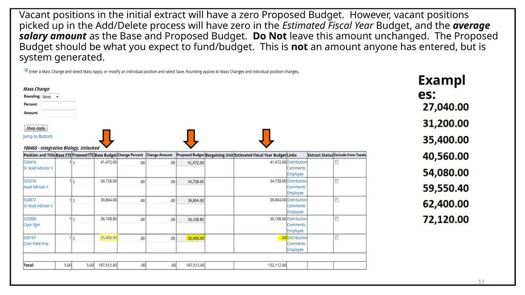 Budget Cycle Entry In Salary Planner Self Service - slide 11 of 31