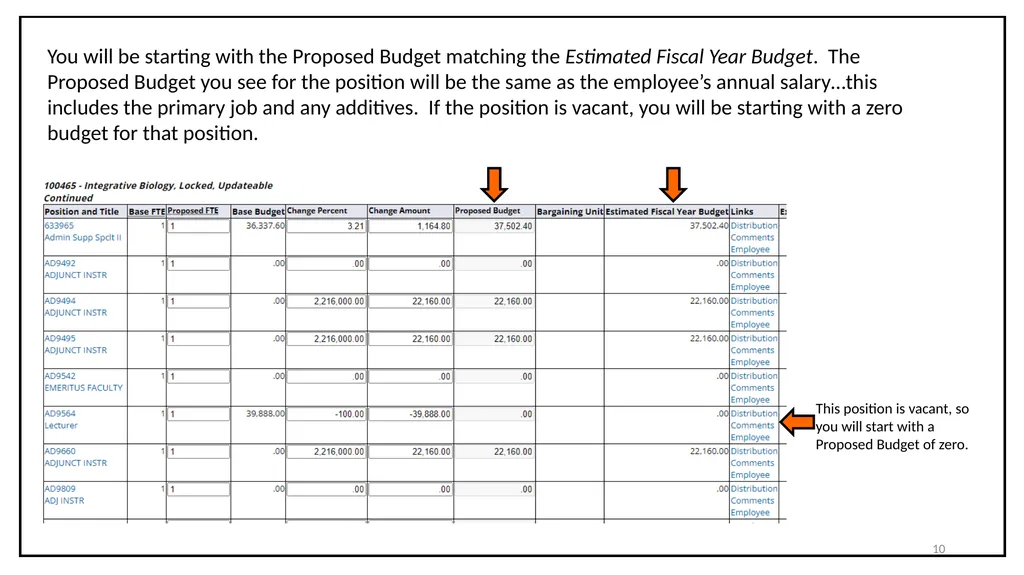 Budget Cycle Entry In Salary Planner Self Service - slide 10 of 31