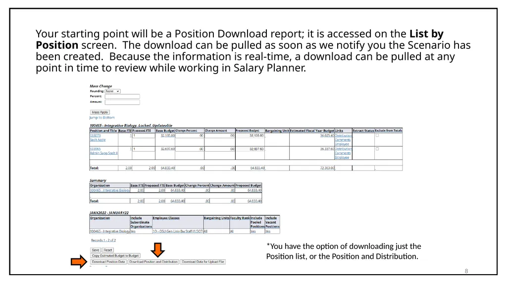 Budget Cycle Entry In Salary Planner Self Service - slide 8 of 31