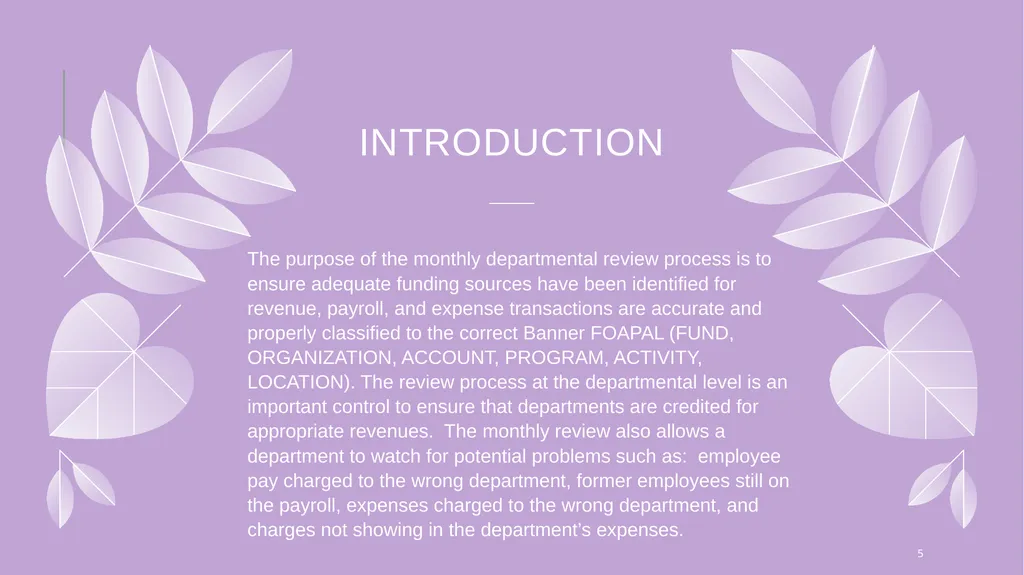 Monthly Departmental review training Penney - slide 5 of 20