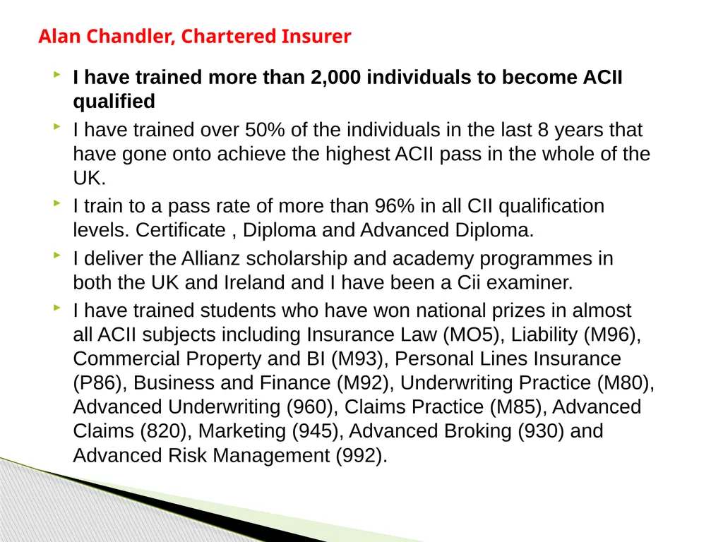 Insurance Distribution Directive Alan Chandler, - slide 2 of 44
