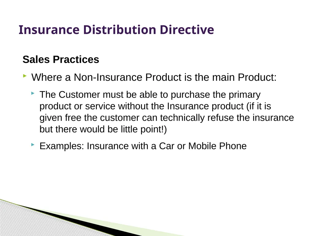 Insurance Distribution Directive Alan Chandler, - slide 40 of 44