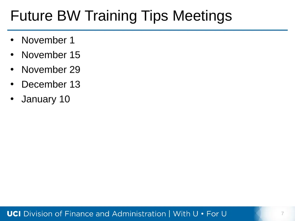 Training Tips October 18, 2022 Bi- Weekly - slide 7 of 34