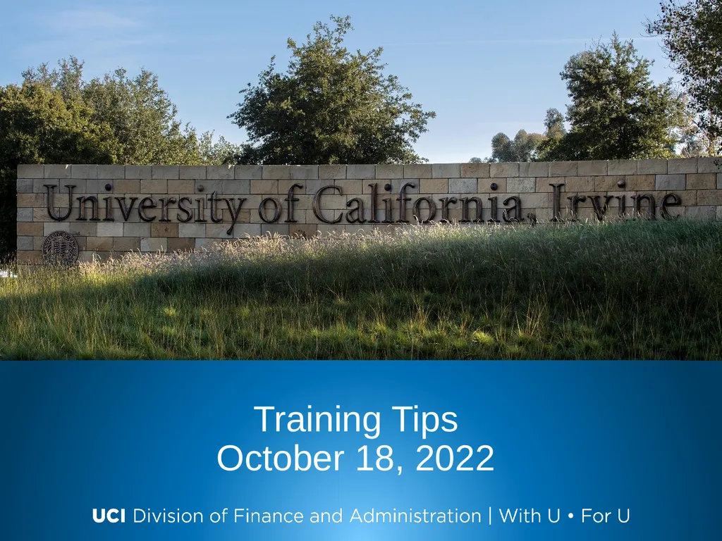 Training Tips October 18, 2022 Bi- Weekly - slide 1 of 34