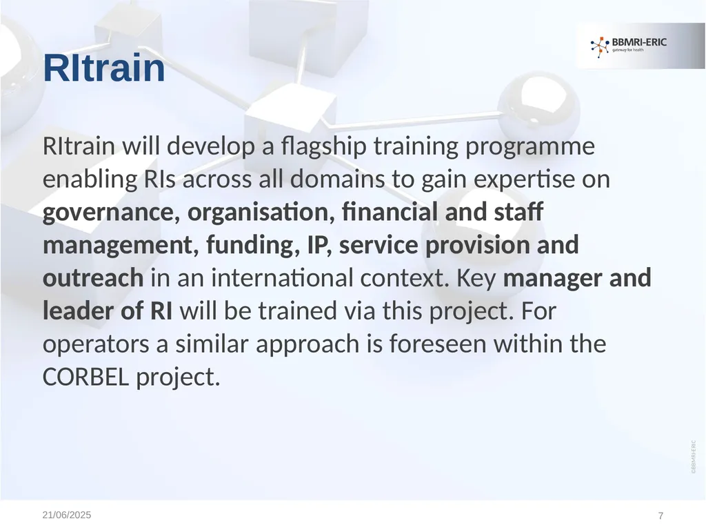 Educational & Training Activities of BBMRI-ERIC - slide 7 of 17