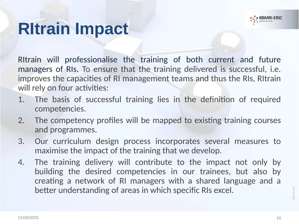 Educational & Training Activities of BBMRI-ERIC - slide 9 of 17