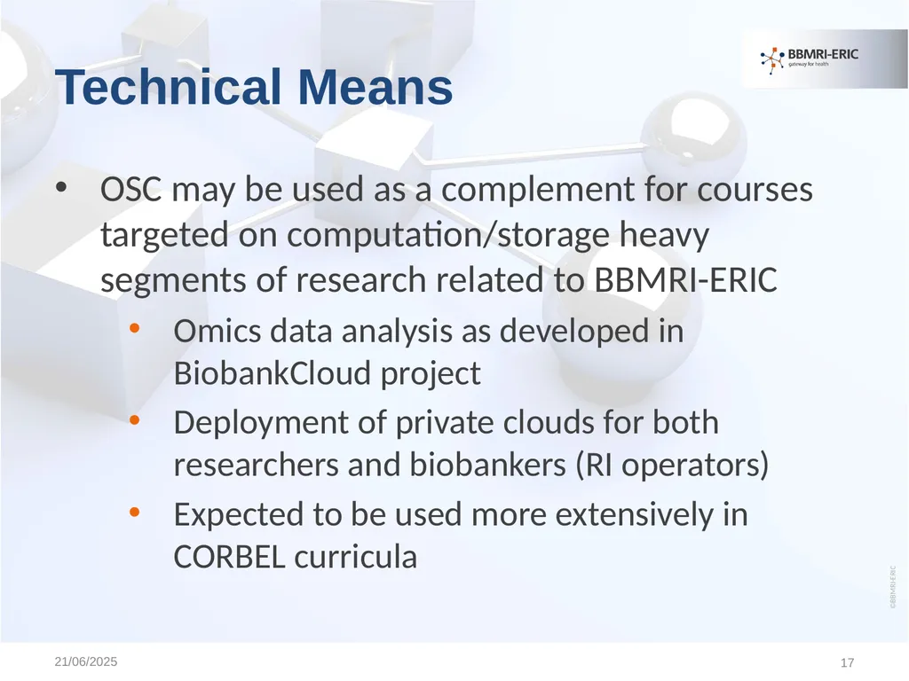 Educational & Training Activities of BBMRI-ERIC - slide 16 of 17