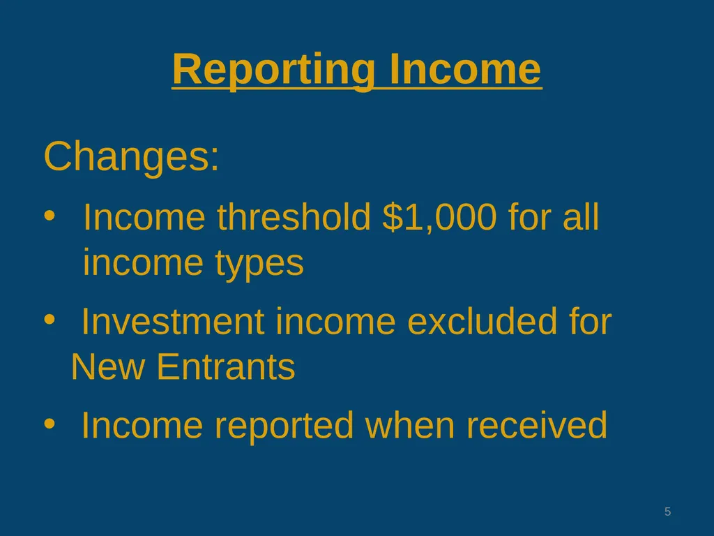 Changes to Confidential Financial Disclosure - slide 5 of 29