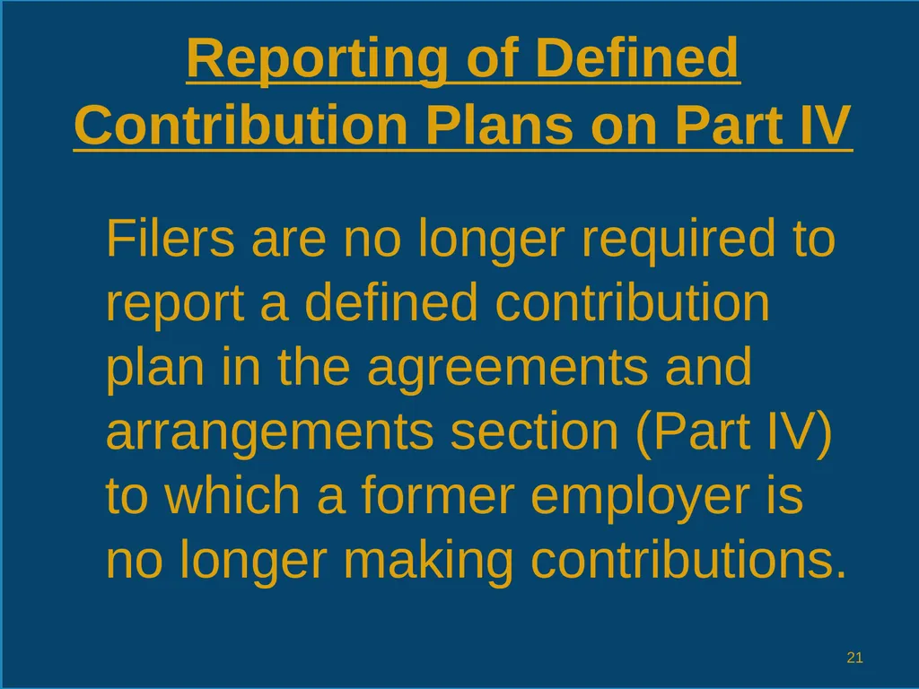 Changes to Confidential Financial Disclosure - slide 21 of 29