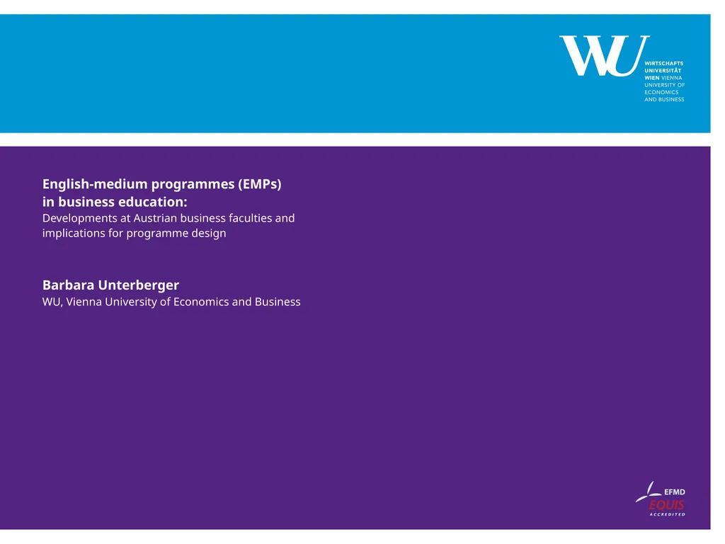 English-medium programmes (EMPs) in business