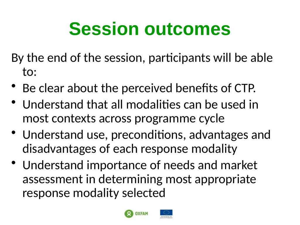 Setting the scene: Different response modalities - slide 15 of 34