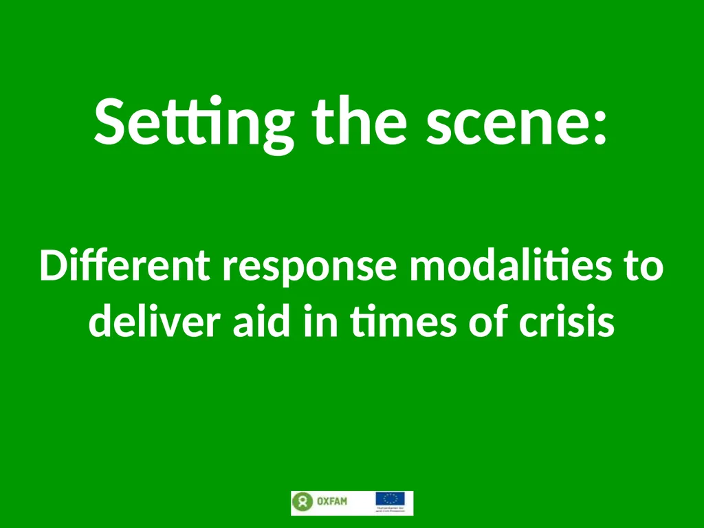 Setting the scene: Different response modalities - slide 1 of 34