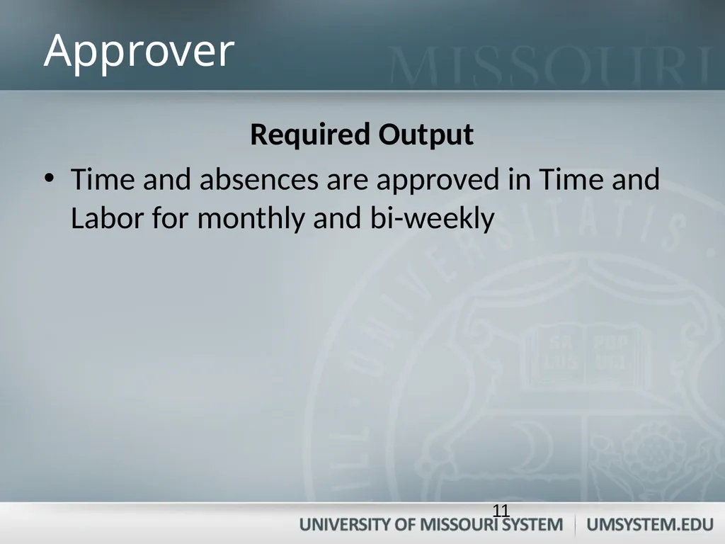 Entering, Approving, and Reconciling Payroll- Time - slide 11 of 40