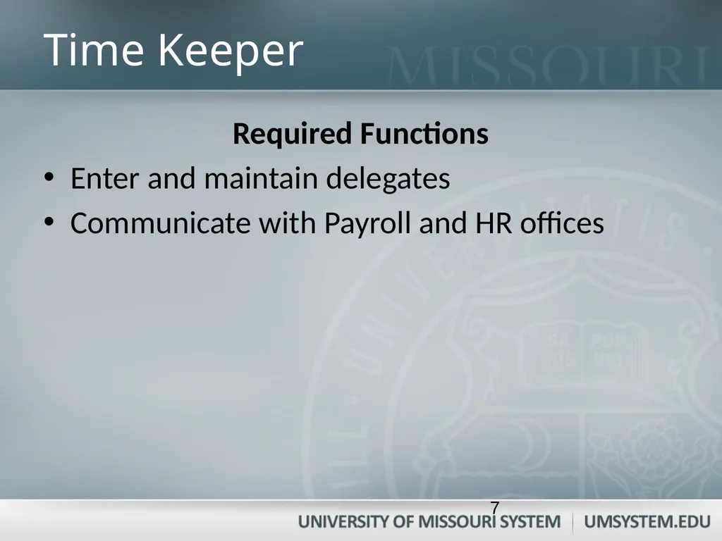 Entering, Approving, and Reconciling Payroll- Time - slide 7 of 40