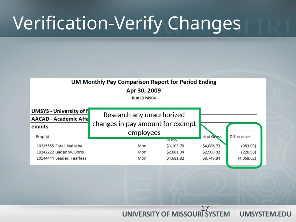 Entering, Approving, and Reconciling Payroll- Time - slide 17 of 40