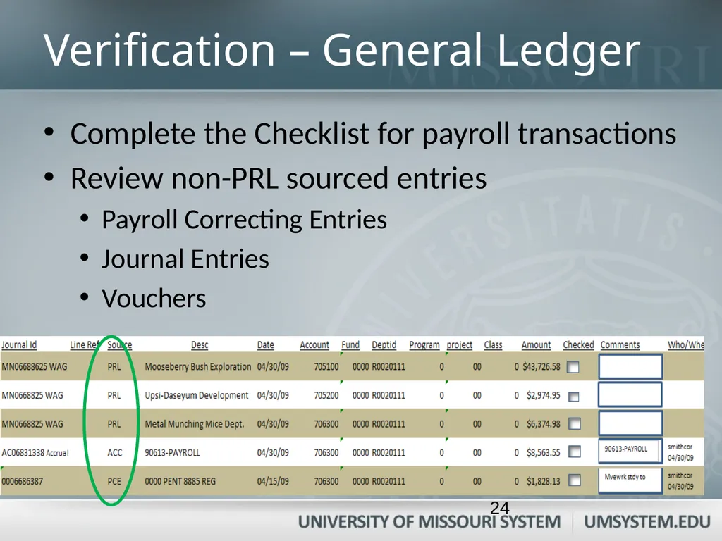 Entering, Approving, and Reconciling Payroll- Time - slide 24 of 40