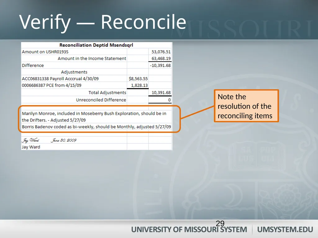 Entering, Approving, and Reconciling Payroll- Time - slide 29 of 40