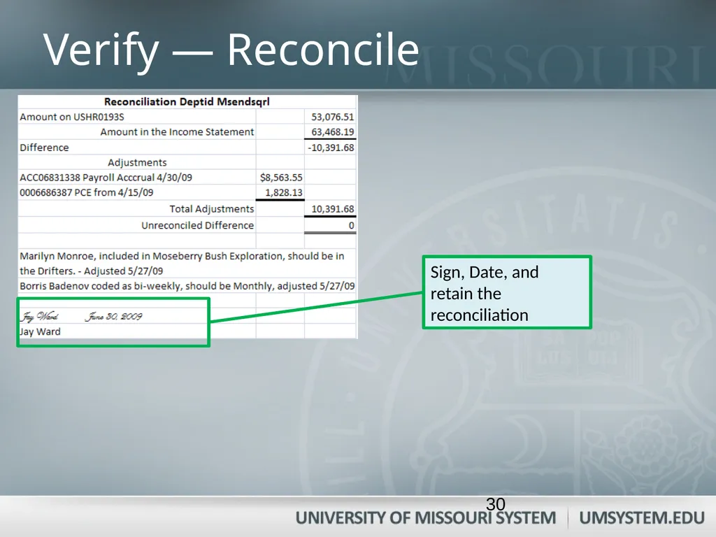 Entering, Approving, and Reconciling Payroll- Time - slide 30 of 40