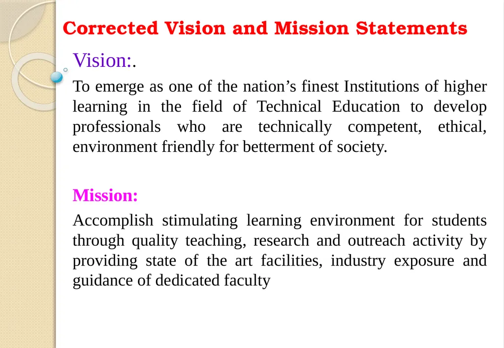 Key Components of OBE and Accreditation - Vision, - slide 11 of 61