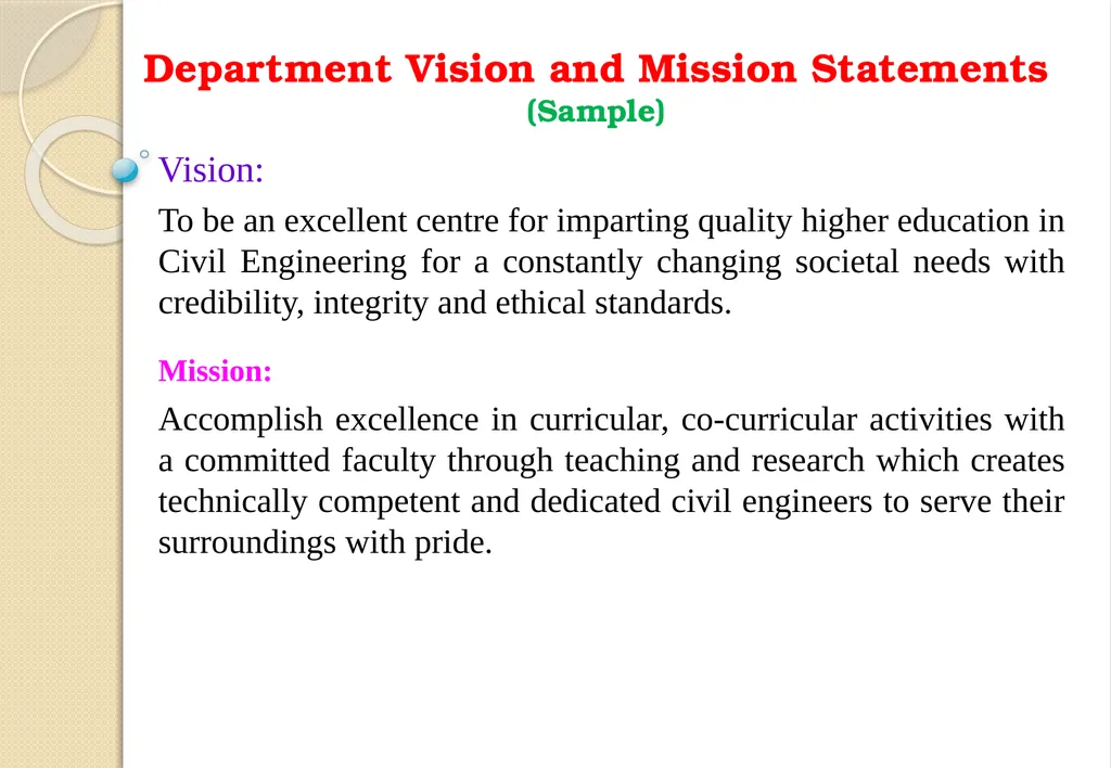 Key Components of OBE and Accreditation - Vision, - slide 12 of 61