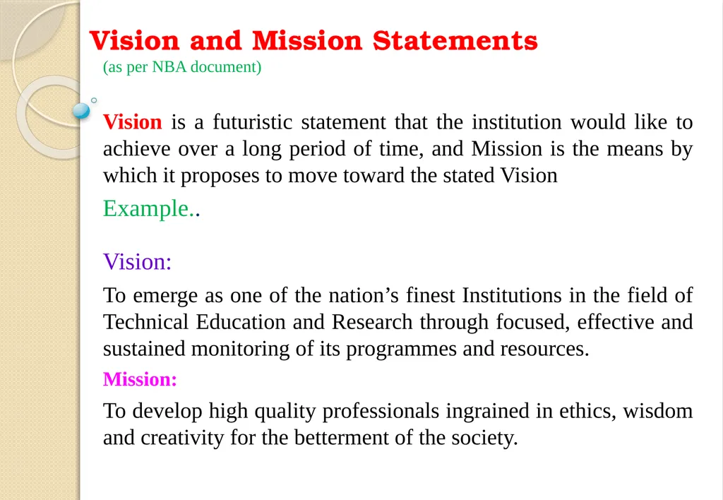 Key Components of OBE and Accreditation - Vision, - slide 10 of 61