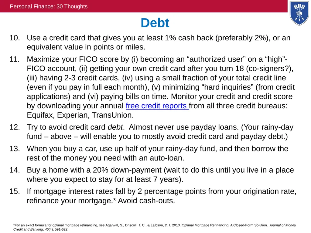 Personal Finance: “30” Thoughts David Laibson - slide 12 of 17