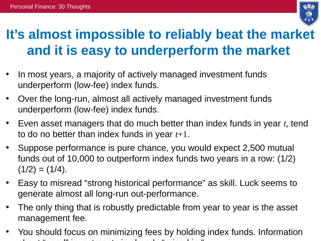 Personal Finance: “30” Thoughts David Laibson - slide 10 of 17