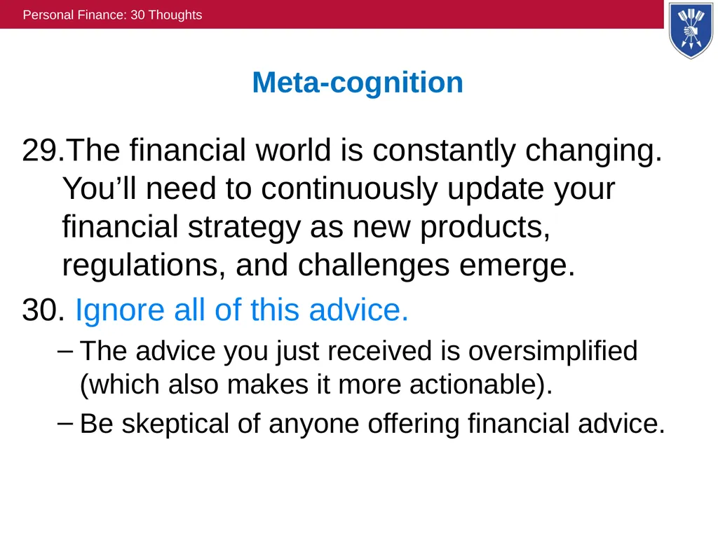 Personal Finance: “30” Thoughts David Laibson - slide 16 of 17