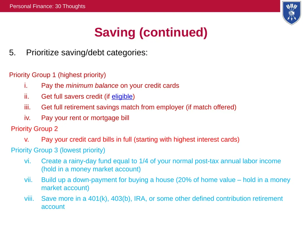 Personal Finance: “30” Thoughts David Laibson - slide 8 of 17