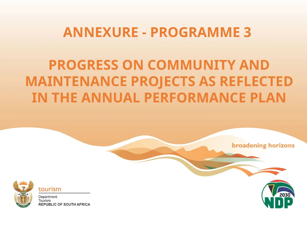 ANNEXURE - PROGRAMME 3 PROGRESS ON COMMUNITY AND