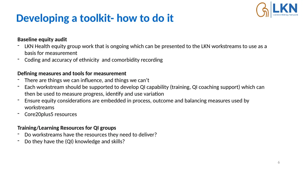 Developing toolkits to embed equity in quality - slide 6 of 15