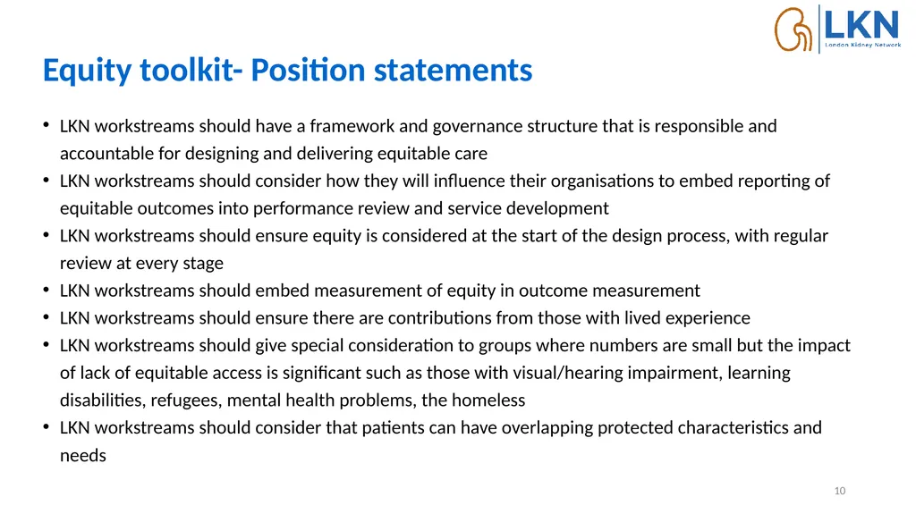 Developing toolkits to embed equity in quality - slide 10 of 15