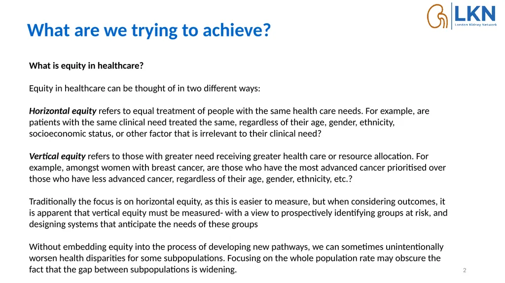 Developing toolkits to embed equity in quality - slide 2 of 15