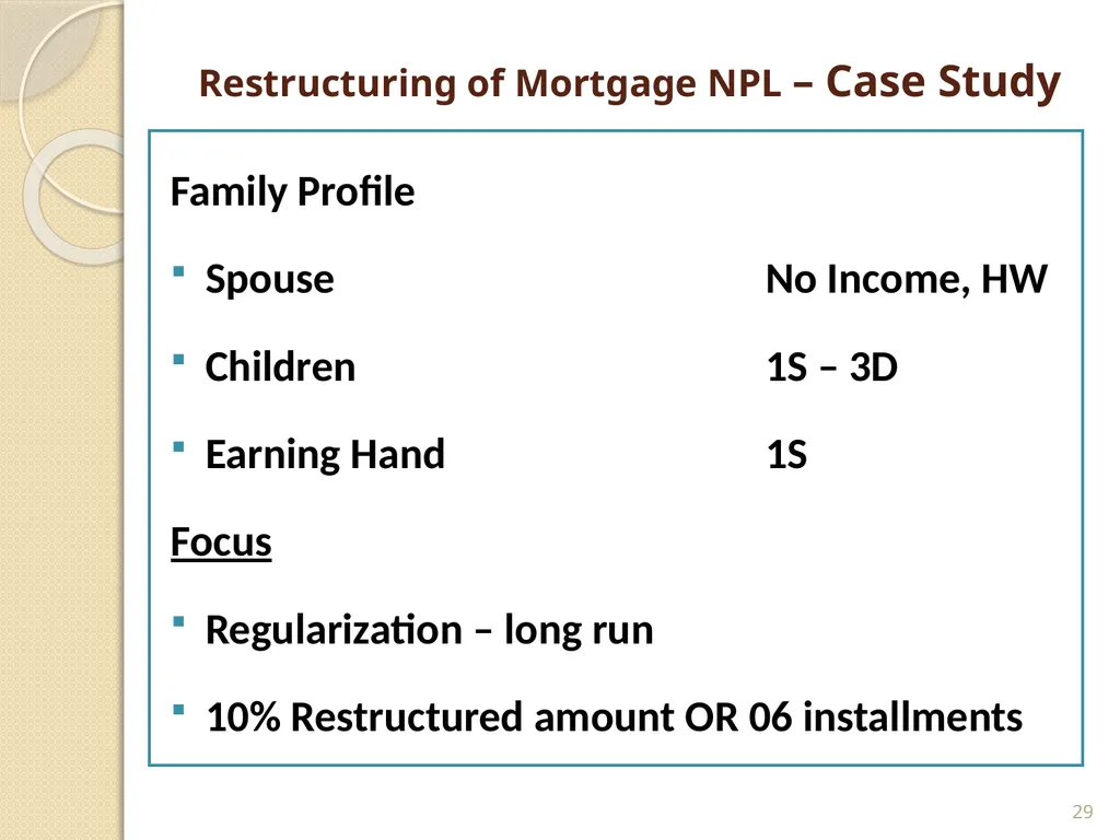 Mortgage Financing Product Restructuring Case - slide 29 of 31