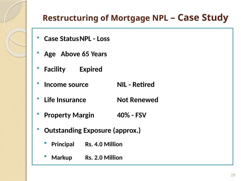 Mortgage Financing Product Restructuring Case - slide 28 of 31