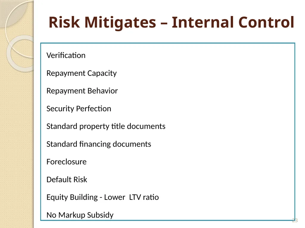 Mortgage Financing Product Restructuring Case - slide 23 of 31