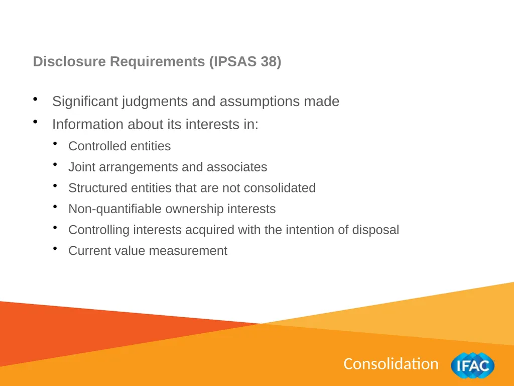 IMPLEMENTING IPSAS Consolidation IPSAS® 34 – 38 - slide 14 of 16
