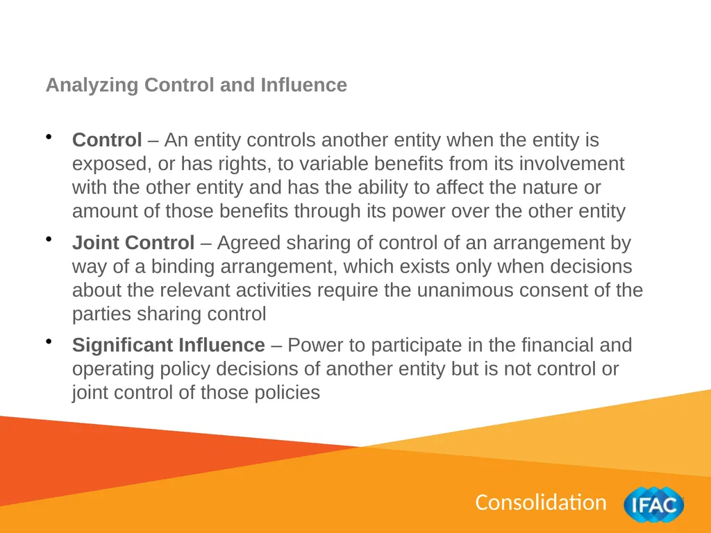 IMPLEMENTING IPSAS Consolidation IPSAS® 34 – 38 - slide 5 of 16