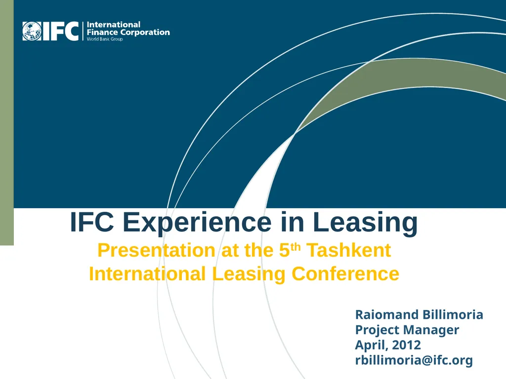 IFC Experience in Leasing Presentation at the 5th - slide 1 of 9
